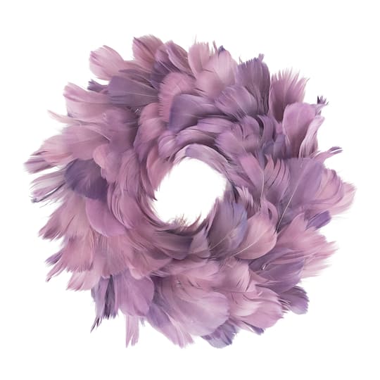 10&#x22; Layered Purple Feather Christmas Wreath